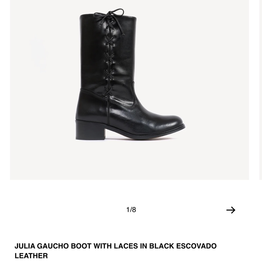 Dico Copenhagen Julia Lace Gaucho Black Leather Boots